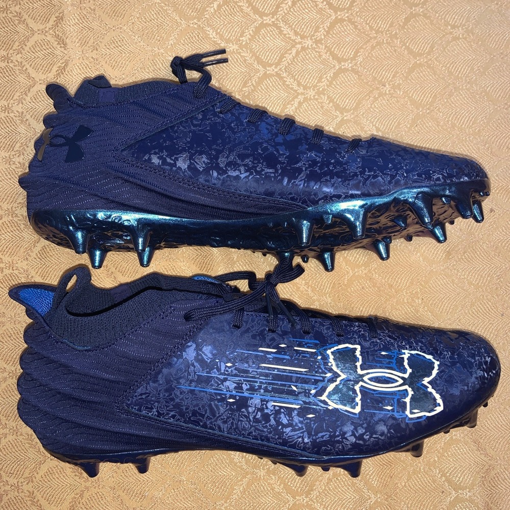 Under Armour‎ Blur Smoke Suede 2.0 MC Blue Football Cleats 3027978-401 Size 13